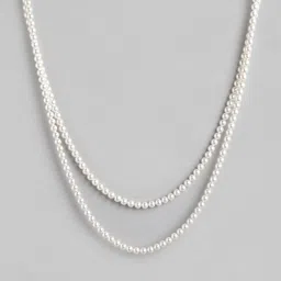 Zavya 925 Sterling Silver Rhodium-Plated Layered Necklace image 1