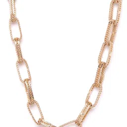 DressBerry Gold-Toned Textured Link Handcrafted Necklace-picture-12