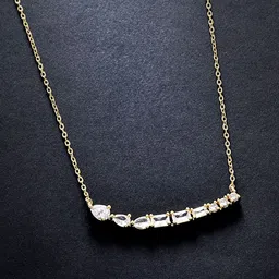 MINUTIAE Gold-Toned & White Brass Gold-Plated Handcrafted Necklace-picture-16