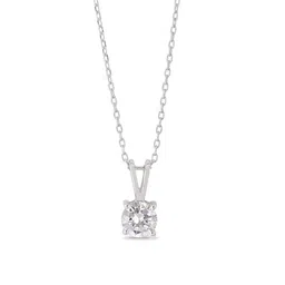Ornate Jewels 925 Sterling Silver American Diamond Solitaire Necklace image 2