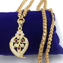 Anujeet Fashion Hub Gold-Plated American Diamond Minimal Chain image 3