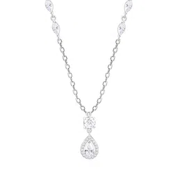 GIVA 925 Sterling Silver Rhodium-Plated Stone-Studded Necklace image 4