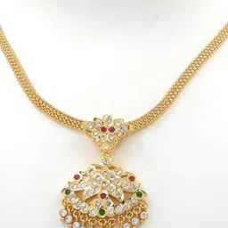 Anujeet Fashion Hub Gold-Plated Artificial Stone Studded Necklace image 3
