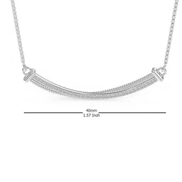 LeCalla 925 Sterling Silver Plated CZ Crossover Bar Necklace image 3