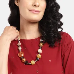 RICHEERA Silver-Plated Artificial Beads Necklace image 4