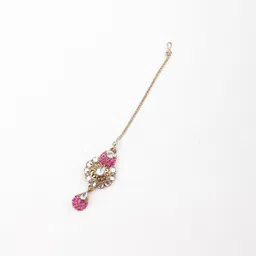 ODETTE Kundan Studded & Beaded Necklace & Earring Set image 4