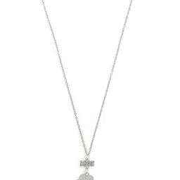 EL REGALO Women Pack of 2 Best Friend Silver-Toned  Flower Necklace image 5