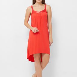 Soie Women Red Solid Viscose Spandex Night Dress-picture-41