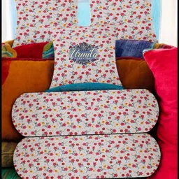urmila creation 2 Bolster 3 Cushion Microfibre Floral Bolster Pack of 5-picture-12