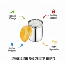 rk Stainless Steel, Plastic Grocery Container - 850 ml image 2