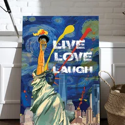 Art Street Blue & White 1 Piece Canvas Abstract Wall Paintings image 1