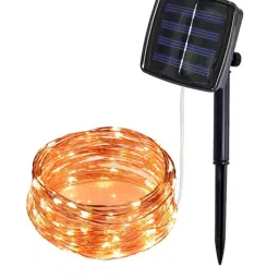 Auto On/OFF 5 Mtrs (50 LED) Yellow Colour Solar Powered LED String Light-image-6