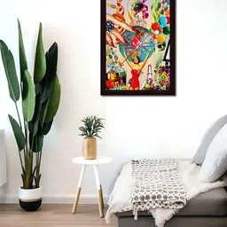 Tamatina Red & Brown Printed Wooden Framed Wall Art-picture-11