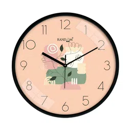 RANDOM Black & Peach Printed Round Contemporary Wall Clock-picture-25