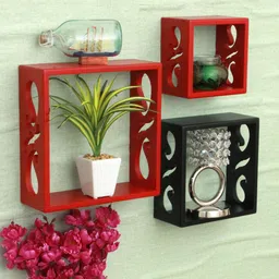 Home Sparkle Set Of 3 Solid MDF Wall Shelves-image-91