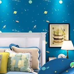 Jaamso Royals Blue & Yellow Planet Printed Self Adhesive Wall Sticker-picture-8