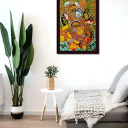 Tamatina Yellow & Brown Printed Wooden Framed Wall Art-picture-13