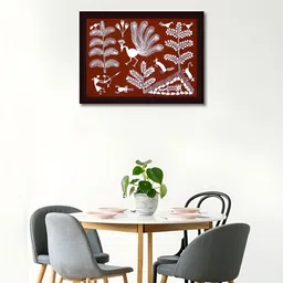 Tamatina White & Brown Printed Wooden Framed Wall Art-picture-34