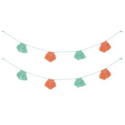 HANDICRAFT PALACE Orange & Turquoise 2 Pieces  Blue Cotton Macrame Toran-picture-8