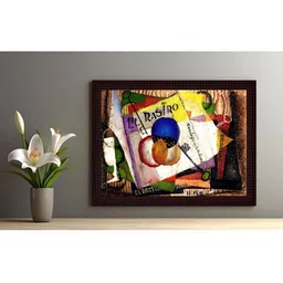 Tamatina Yellow & Brown Printed Wooden Framed Wall Art-picture-33