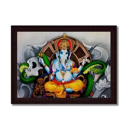 Tamatina Blue & Yellow 1 Piece Wood Religious Wall Paintings-picture-15