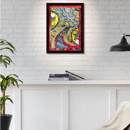 Tamatina Red & Brown Printed Wooden Framed Wall Art-picture-41