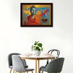 Tamatina Red & Brown Printed Wooden Framed Wall Art-picture-33