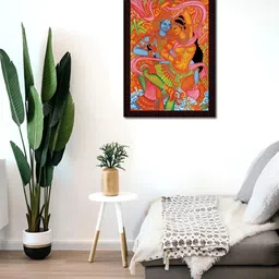 Tamatina Red & Brown Printed Wooden Framed Wall Art-picture-36
