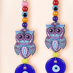TIED RIBBONS 2 Pieces Blue Owl Evil Eye Door Hangings Wall Decor-picture-43