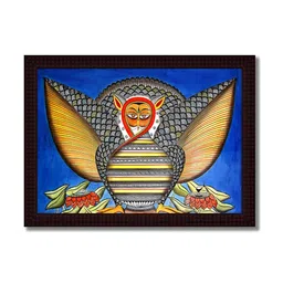 Tamatina Blue & Brown Printed Wooden Framed Wall Art-picture-13