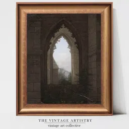 THE VINTAGE ARTISTRY Brown & Gold-Toned Vintage Painting Home Decor Wall Art-image-30