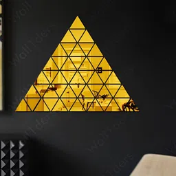 Wall1ders Gold Toned 50 Pieces Triangle Mirror Wall stickers image 4