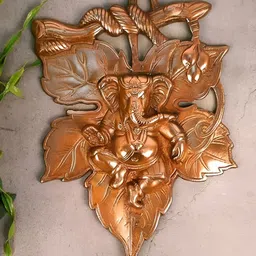 apka mart Copper Coloured Ganesh Ji Wall Hanging image 3