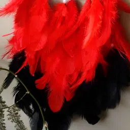 UVID ART AND CRAFT SUPPLIES Red & Black Feathers Hanging Windchimes image 2