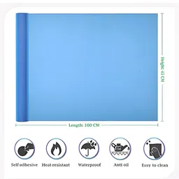 Jaamso Royals Blue & White Abstract Printed Self-Adhesive Wallpaper image 2