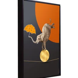 art street Conceptualistes Black Canvas Framed Wildlife Art Print image 4