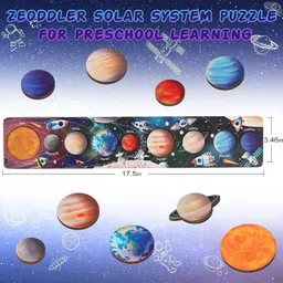 ktrs Wooden Planets Puzzle Solar System Puzzles Preschool Education Toys for Kids image 4