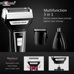 Make Ur Wish Professional Shaver 3 in 1 Beard, Nose and Ear Waterproof TrimmerShaver For Men image 4