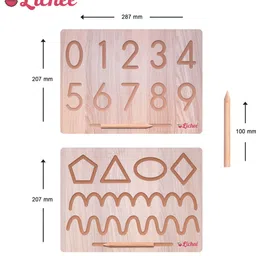 lichee 4 IN 2 Combo English Alphabet, Number and Patten Board|Capital Word "ACBD", Small Word "abcd" and Number "0 To 9", Curve Pattens|Educational Puzzle Toys, Teach your Child about Alphabets, Number and Patten Board for 2+ Years Old Kids image 4