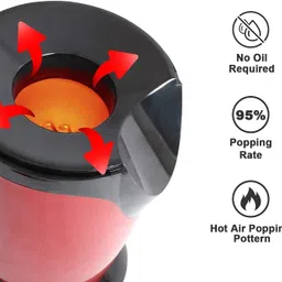zoomstore Hot Air Popcorn Machine and Home Use Electric Big Popcorn Machine-Multicolor 60 g Popcorn Maker image 4