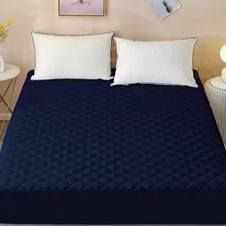 DREAM CARE Grey Quilted 150 GSM Cotton Waterproof King Bed Mattress Protector-image-4