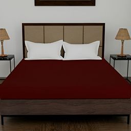 Comfowell Maroon Cotton Fitted Double Size Water Resistant Mattress Protector-picture-37