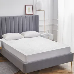 AVI White Terry Cotton Waterproof Double Bed Mattress Protector-image-54