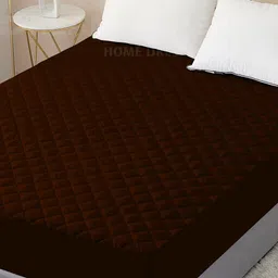 DREAM CARE Coffee-Brown Quilted 150 GSM Cotton Waterproof Single Bed Mattress Protector-image-88