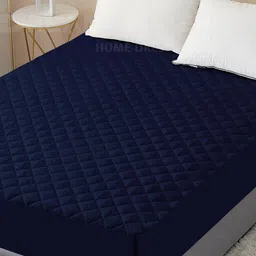 DREAM CARE Blue 350 GSM Quilted Cotton Waterproof Single Bed Mattress Protector-image-85