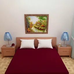 Adbeni Home Maroon 200 GSM Waterproof Terry Cortridge Cotton Queen Size Mattress Protector-image-42