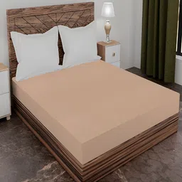 AJISH Beige Terry Cotton 210 GSM Water Resistant Mattress Protector-picture-18