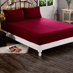 Adbeni HOME Maroon Terry Cortridge Cotton 200 GSM Waterproof King Size Mattress Protector-image-22