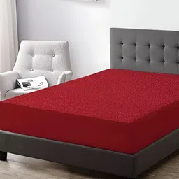 Comfowell Maroon Cotton Water Resistant King Fitted Mattress Protector-picture-26