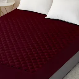 Comfowell Maroon Fitted King Size Water Resistant Mattress Protector-image-3